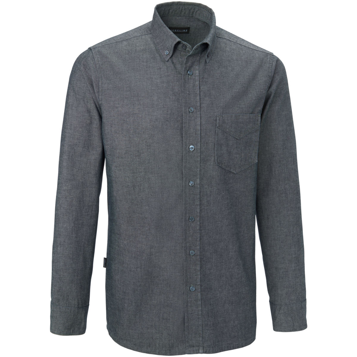 Camicia da uomo Chambray maniche lunghe JOBELINE; Taglia 43/44; grigio