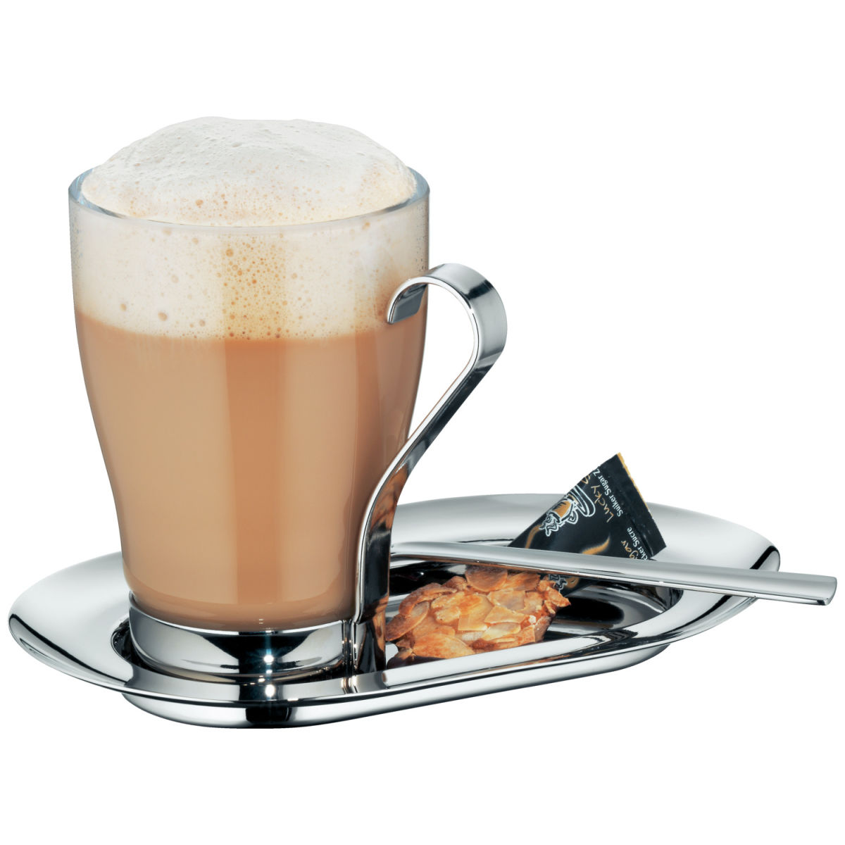 WMF Milchkaffee-Set Kaffeekultur; transparent/silber; 6 Set / Pack