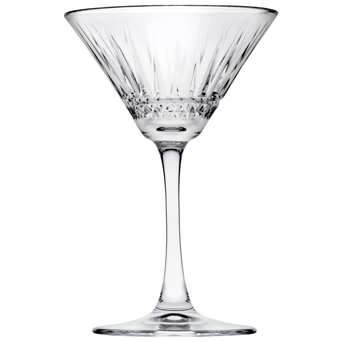 Pasabah&ccedil;e Martiniglas Elysia met ribbelstructuur; 220 ml, 11.6x17.2 cm (&Oslash;xH); transparant; 6 stuk / verpakking
