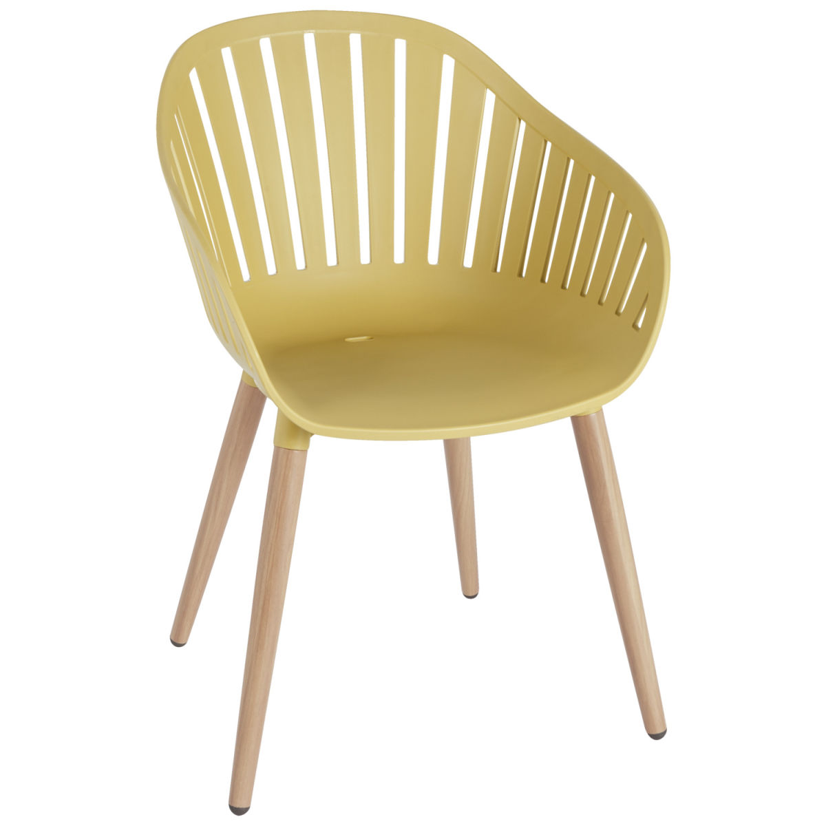 VEGA Outdoor Schalenstuhl Gimani 53x55.5x79.5 cm (BxTxH); Sitz senf, Gestell braun; 4 Stück / Pack