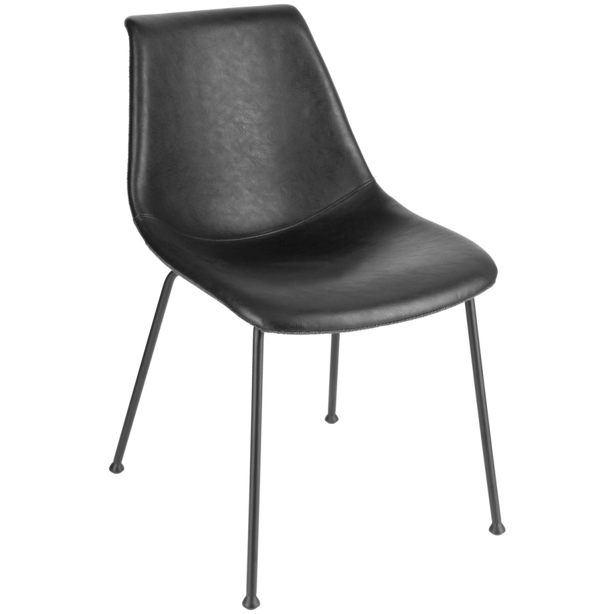 VEGA Stuhl Velaro Sitzfläche Kunstleder 49x62x81 cm (BxTxH); Sitz schwarz, Gestell schwarz; 2 Stück / Pack