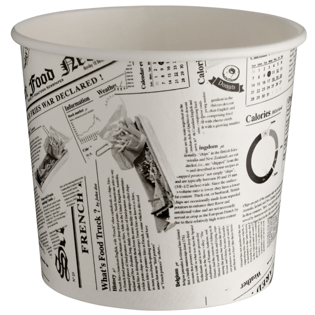 Tazza con stampa giornale First FFC; 650ml, 11.3x9.8 cm (ØxH); nero/bianco; 50 pz. / confezione