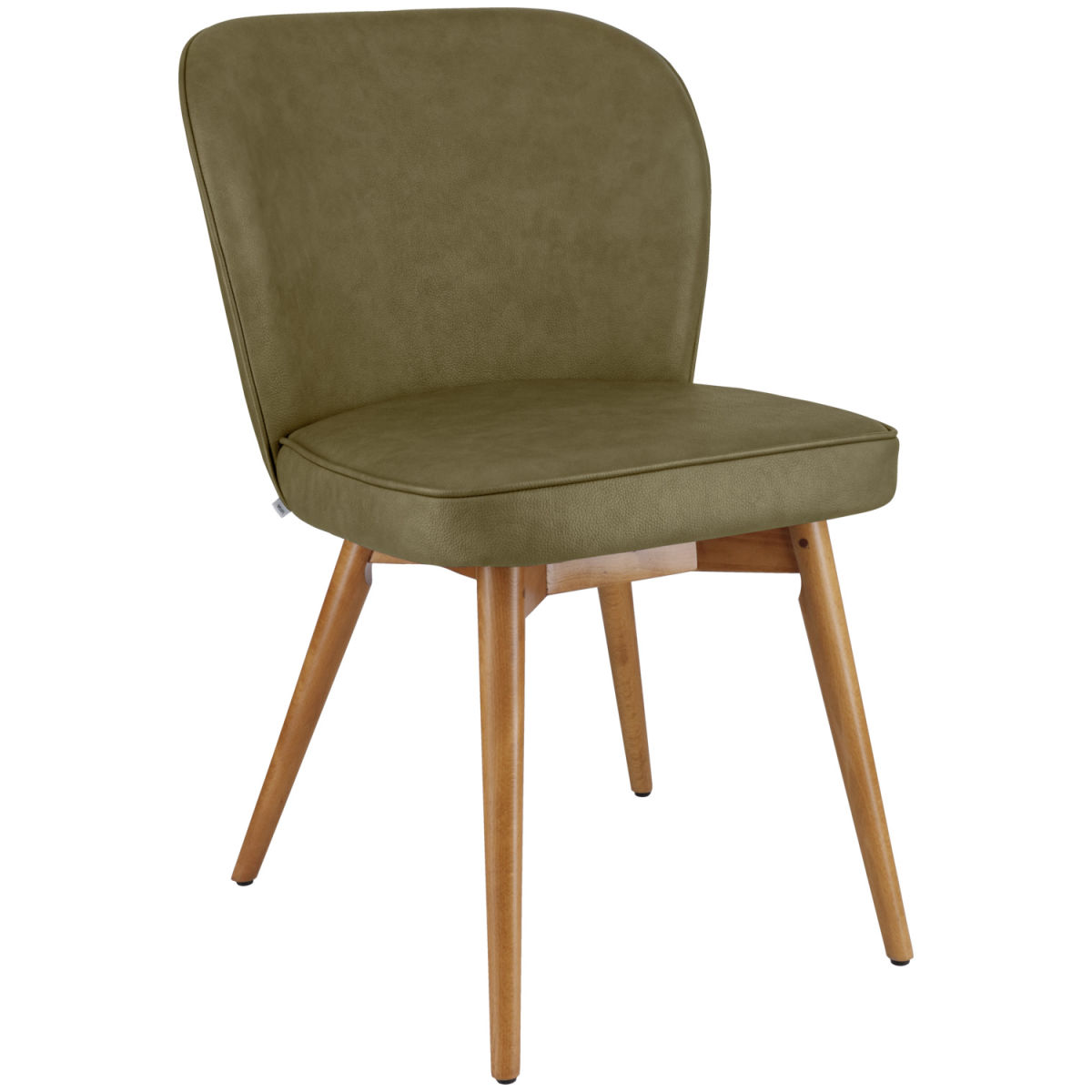 VEGA Polsterstuhl Lian Kunstleder 56x58x86 cm (BxTxH); Sitz oliv, Gestell hellbraun; 2 Stück / Pack