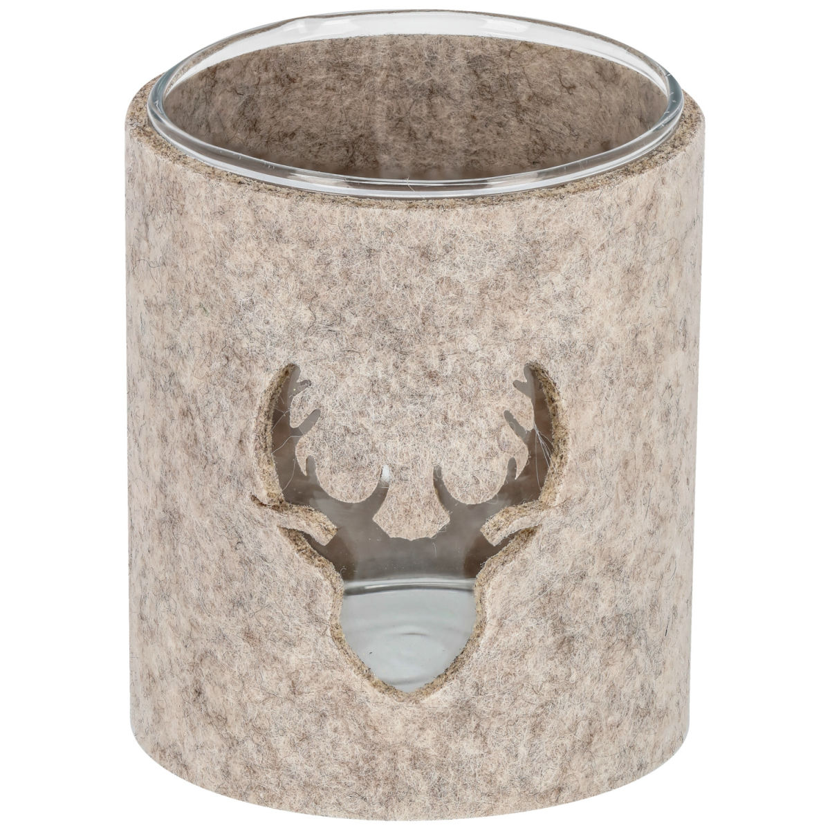 Portalumini tealight Albesa; 8x8x10 cm (LxLxH); naturale