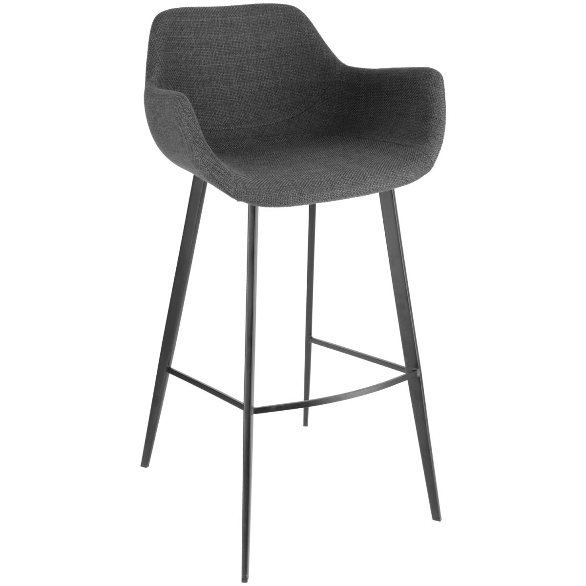 Vega Barstoel Limea; 57x54x102 cm (BxDxH); zitting antraciet, frame zwart; 2 stuk / verpakking
