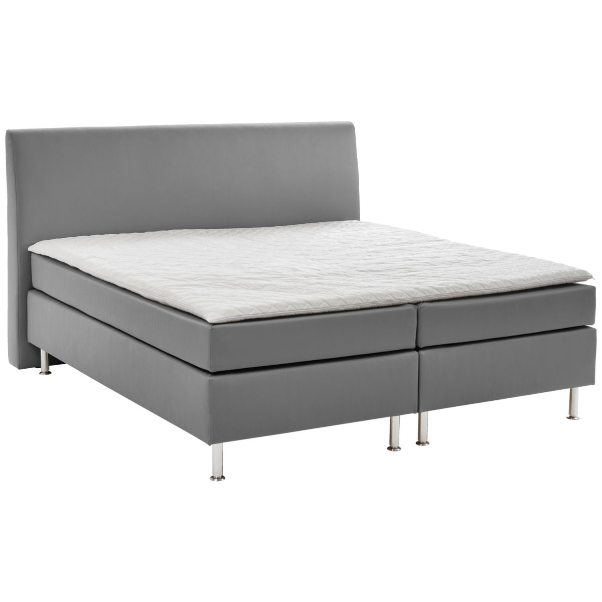 Letto completo Ambisuite similpelle schienale liscio ERWIN M.; 200x200x62 cm (LxLxH); antracite