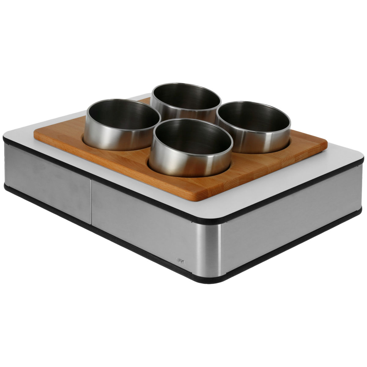 Portaposate Fundale bianco 1/2 VEGA; Misura GN 1/2, 42.5x31.5x50.5 cm (LxLxH); bianco/faggio/acciaio inox; rettangolare