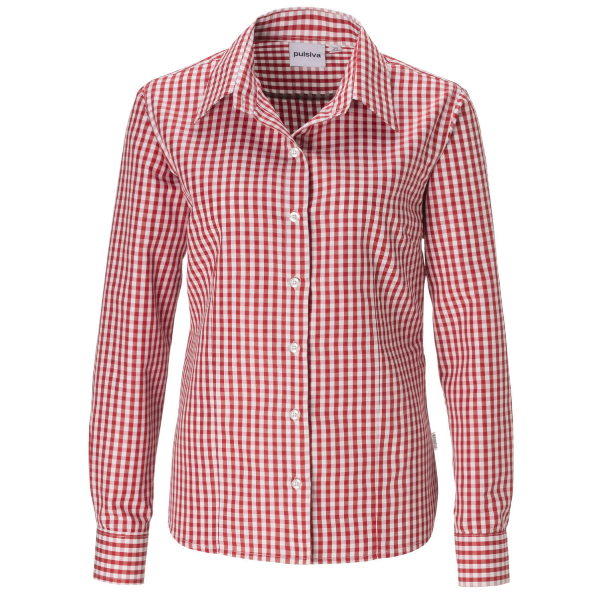 PULSIVA Damen Bluse Marie Langarm Kleidergröße 44; rot/weiß