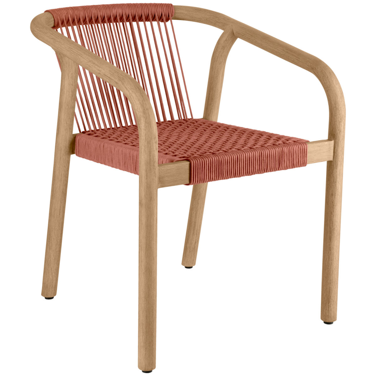 VEGA Outdoor-Stuhl Kando 58x58x75 cm (BxTxH); Sitz terrakotta, Gestell natur; 2 Stück / Pack
