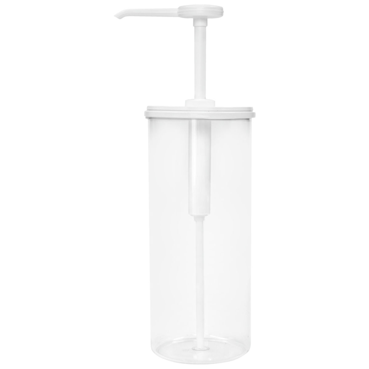 Schneider Pumpdispenser rund; 2.2l, 17x38 cm (ØxH); Vit/Transparent