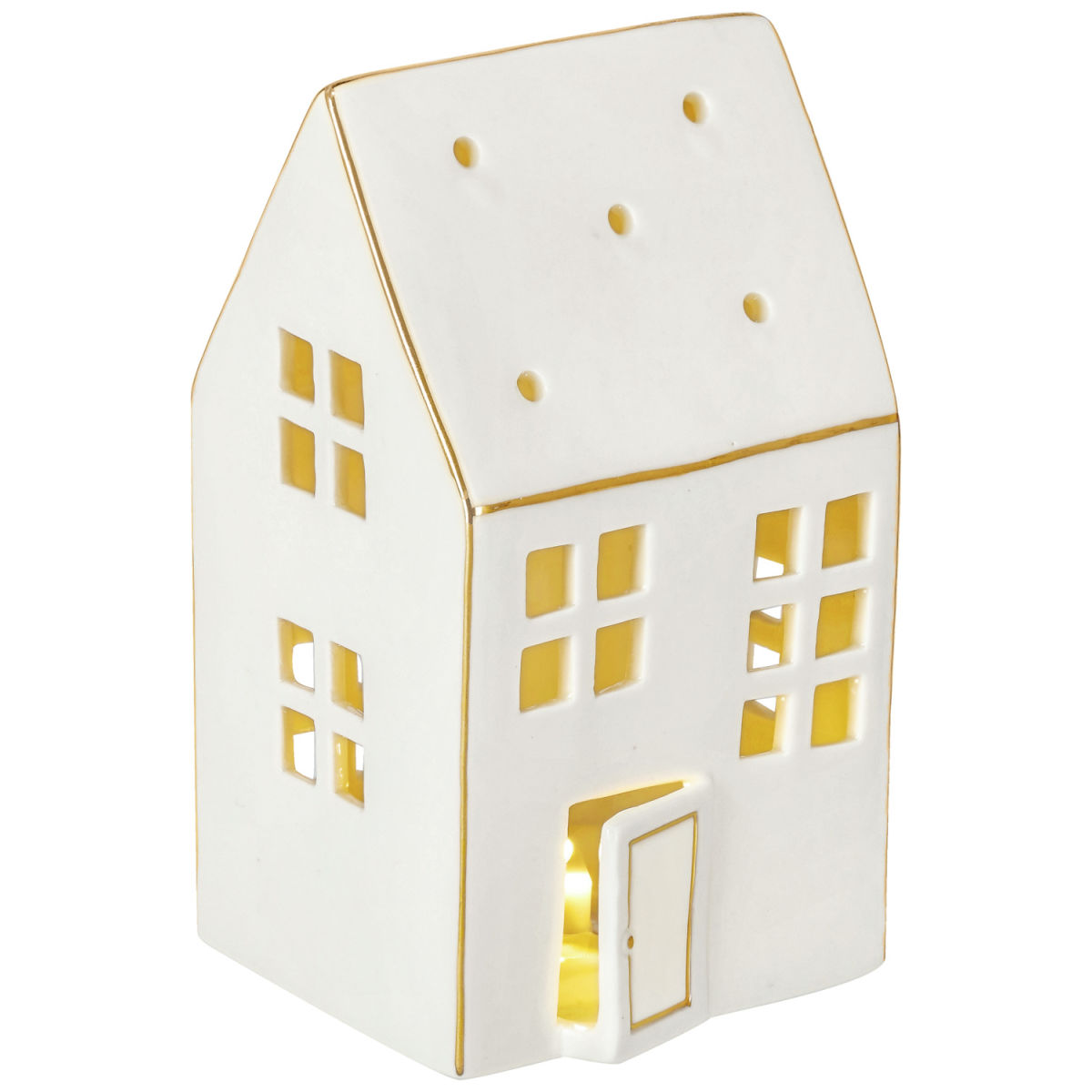 LED-Lichthaus Alnesa 7.8x7.8x13.8 cm (LxBxH); weiß/gold