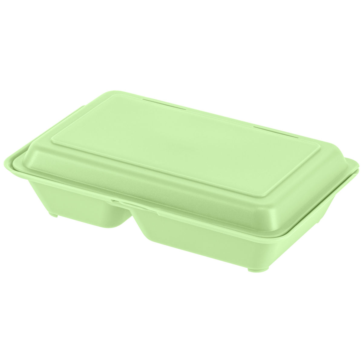 Envase comida reutilizable Yari medio elasto REuse; 800ml, 15.7x24.6x6.1 cm (LgxAnxAt); verde; rectangular; 25 pz. / Paquete