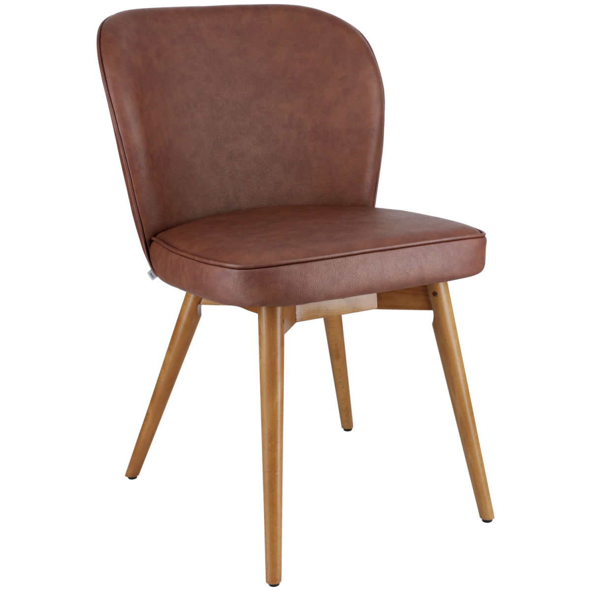 VEGA Polsterstuhl Lian Kunstleder 56x58x86 cm (BxTxH); Sitz braun, Gestell hellbraun; 2 Stück / Pack