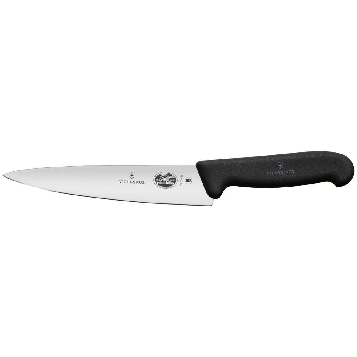 Coltello da cucina Fibrox Victorinox; lunghezza lama 19 cm, 31.5 cm (L); argento/nero