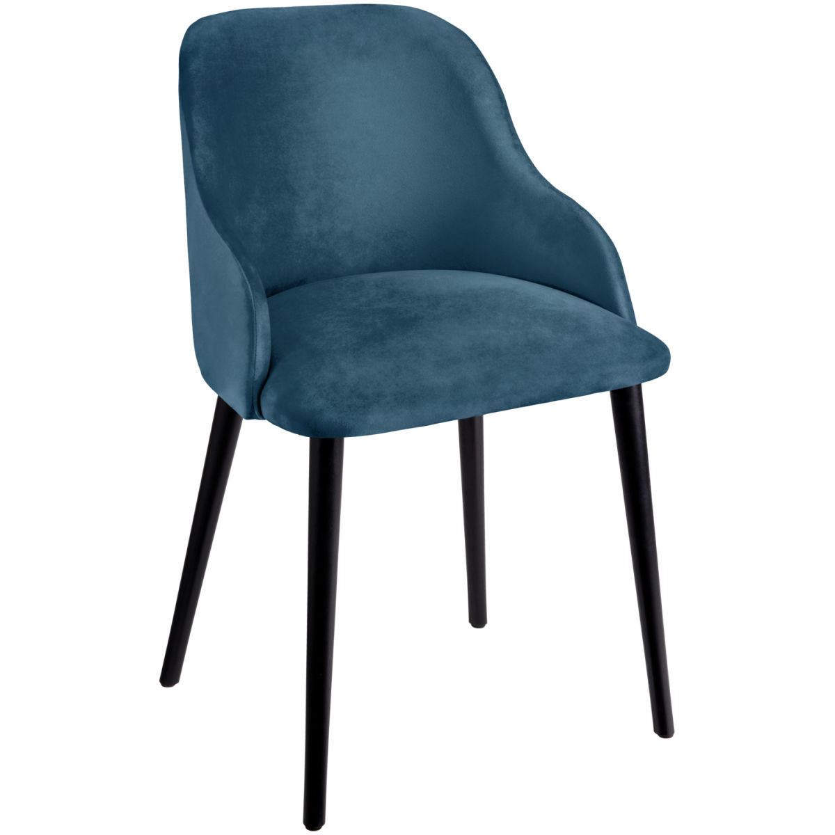 VEGA Polsterstuhl Almonda Samt 54x64x77.5 cm (BxTxH); Sitz rauchblau, Gestell schwarz