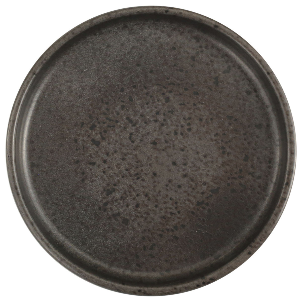 Piatto piano Ironstone con bordo alto Porland; 21.5x2.15 cm (ØxH); marrone scuro/nero; rotonda; 6 pz. / confezione