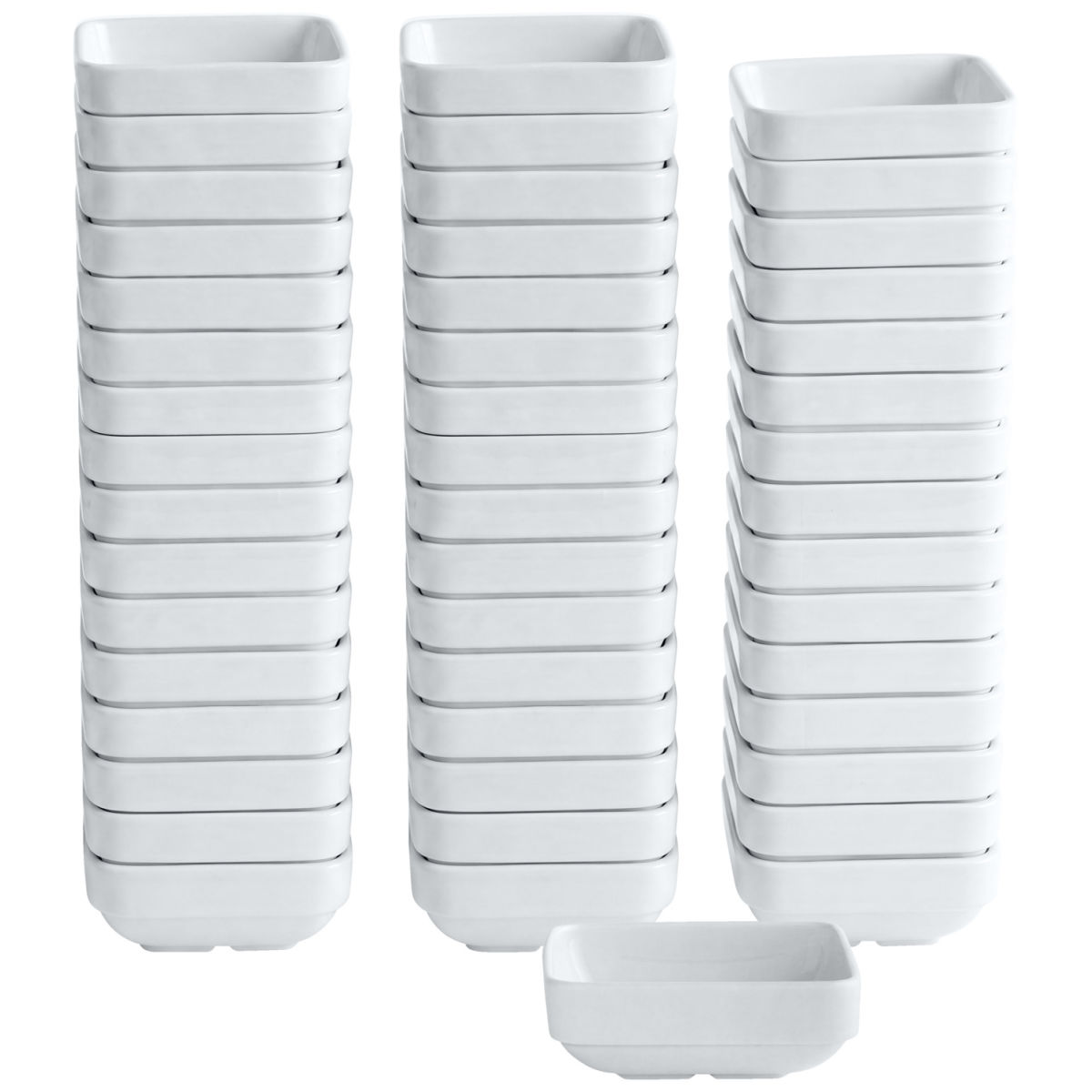 Confezione risparmio insalatiera Stackora quadrata PULSIVA; 250 ml, 11.5x11.5x4.5 cm (LxLxH); bianco; quadrata; 48 pz. / Pacco
