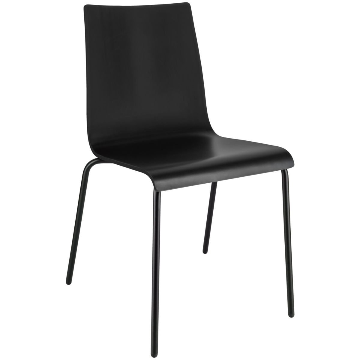 PULSIVA Holzschalenstuhl Uni 48x52x82 cm (BxTxH); Sitz schwarz, Gestell schwarz; 4 Stück / Pack