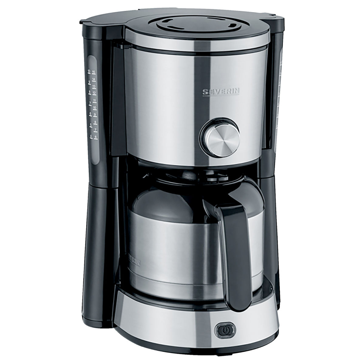 Macchina da caffè KA 4845 con caraffa termica in acciaio inox Severin; 1000 ml, 30x33.8x23.5 cm (LxHxP); nero/argento