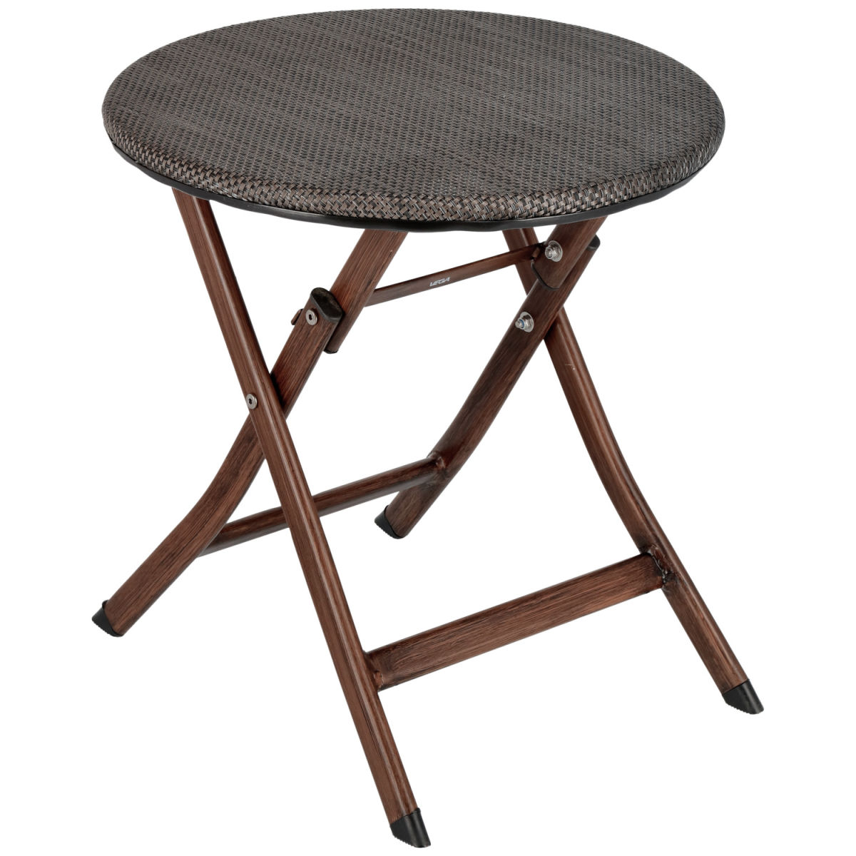 Tavolino Romalia pieghevole PULSIVA; 46x46 cm (ØxH); antracite/marrone; rotonda