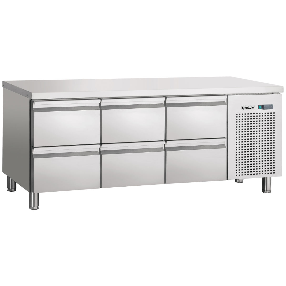 Kühltisch, GN 1/1, 6 Schubladen ohne Aufkantung 179.2x85x70 cm (BxHxT)
