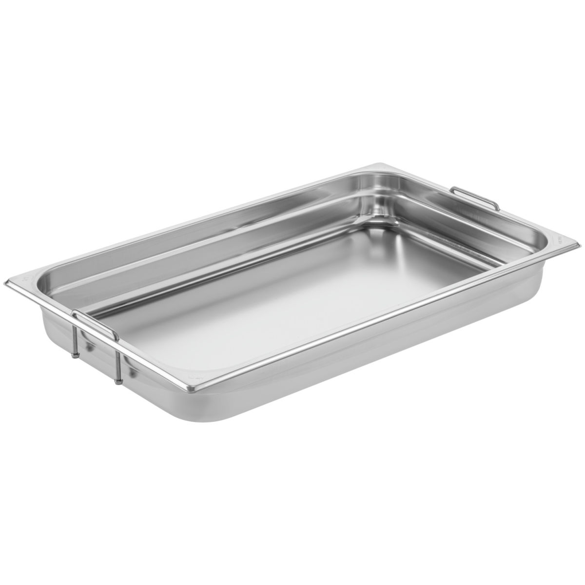 Cubeta GN Premium con asas 1/1 VEGA; Medida GN 1/1, 9800ml, 53x32.5x6.5 cm (LgxAnxProf); plateado