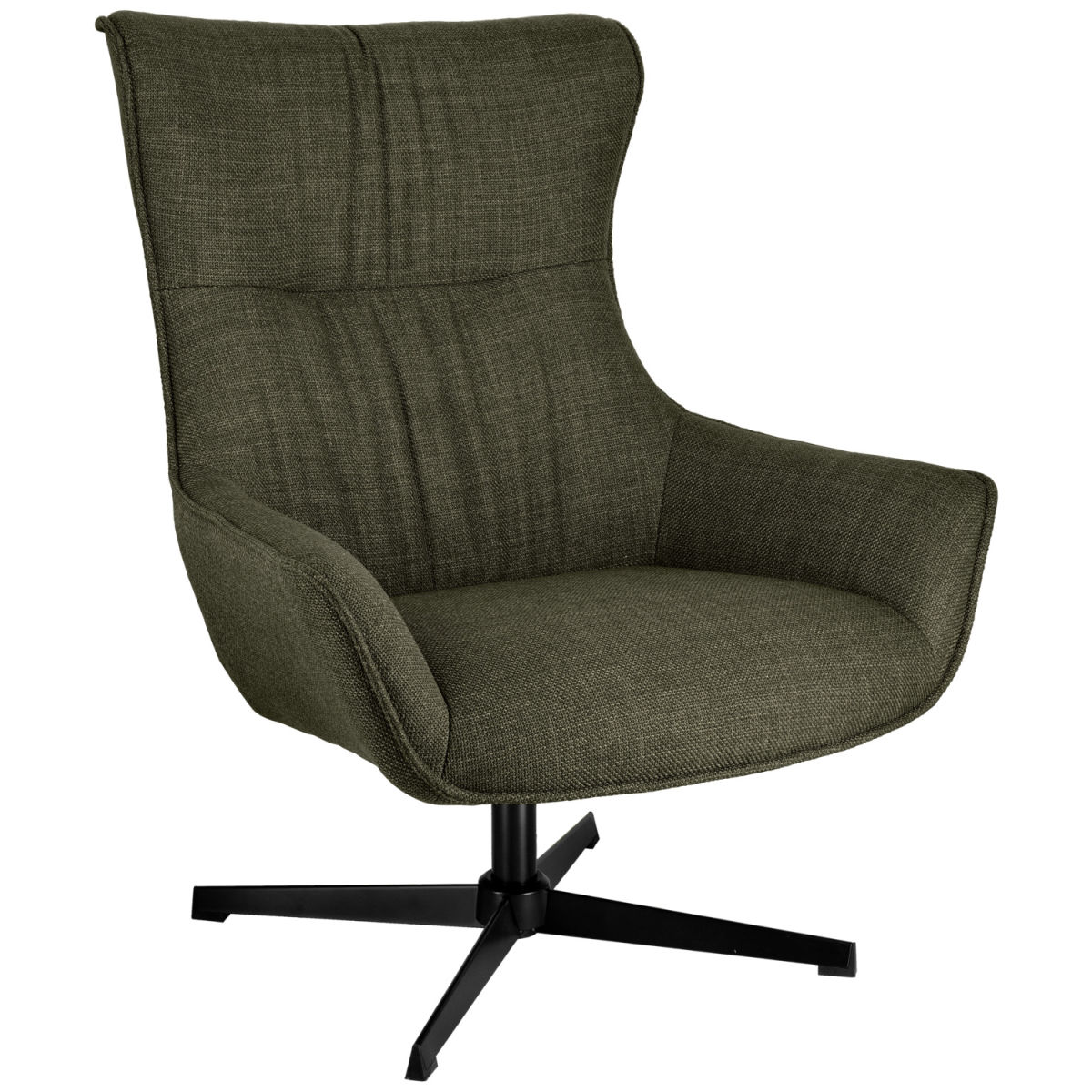 VEGA Ohrensessel Elvar 85x85x101 cm (BxTxH); Sitz grün meliert, Gestell schwarz