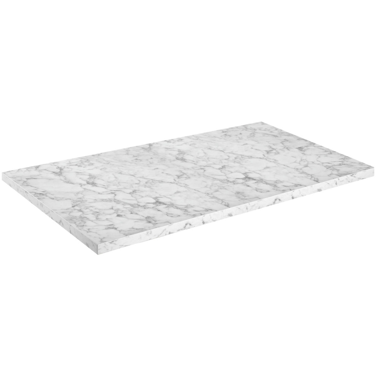 Piano per tavolo Esterno in HPL rettangolare VEGA; 130x80x3 cm (LxLxH); bianco/marmorizzato; rettangolare