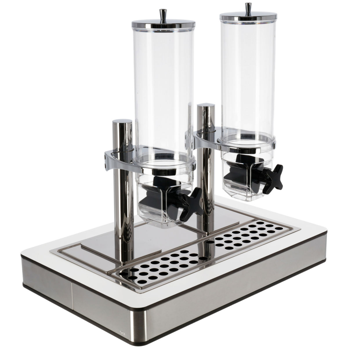 VEGA Müslispender Fundale doppelt, GN 1/1, 2x 4l GN 1/1, 63x42.5x64.7 cm (LxBxH); edelstahl/weiß/transparent/silber; rechteckig