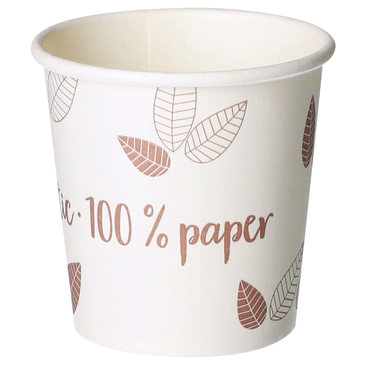 Vaso desechable Zero PAPSTAR; 100ml, 6x6 cm (ØxAt); blanco crema; 80 pz. / Paquete