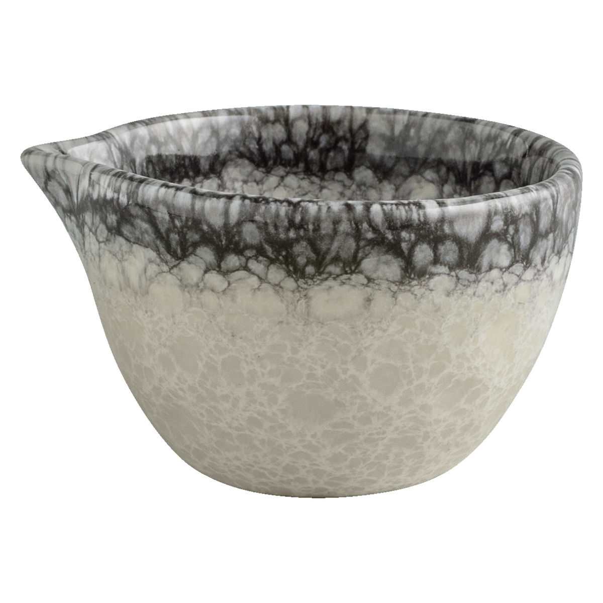 Vega Melkkannetje Nagoya; 70 ml, 7x4.5 cm (&Oslash;xH); wit/grijs; rond; 12 stuk / verpakking