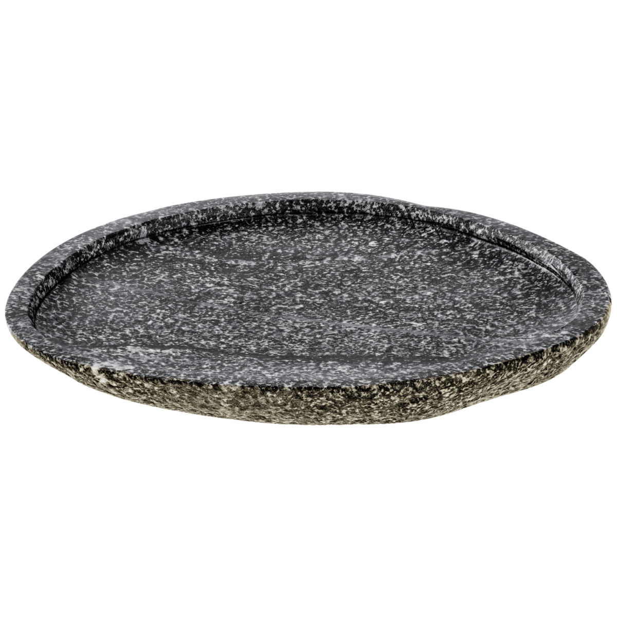 Piattto in pietra naturale Panaro con bordo VEGA; 20x17x2 cm (LxLxH); grigio; organica