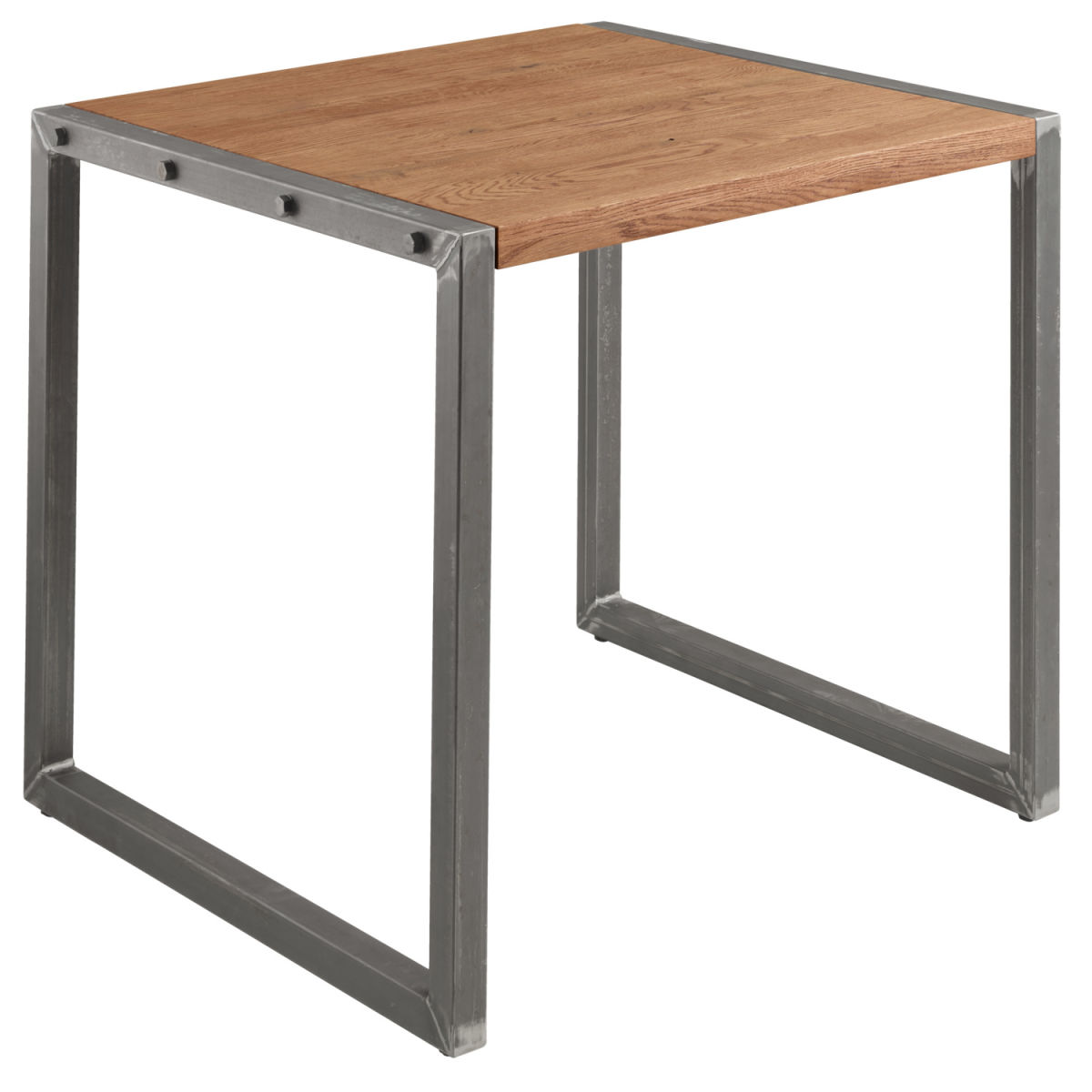 VEGA Esstisch Torres quadratisch 80x80x75 cm (LxBxH); Platte eiche antik/braun, Gestell grau; quadratisch