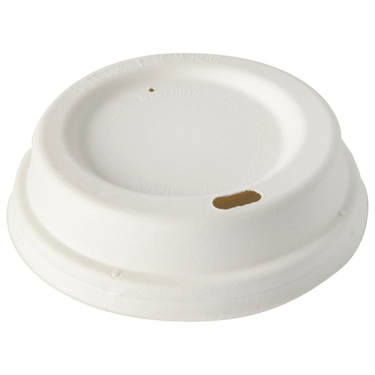Tapadera Pure caña de azúcar PAPSTAR; 8x2.5 cm (ØxAt); blanco; 50 pz. / Paquete
