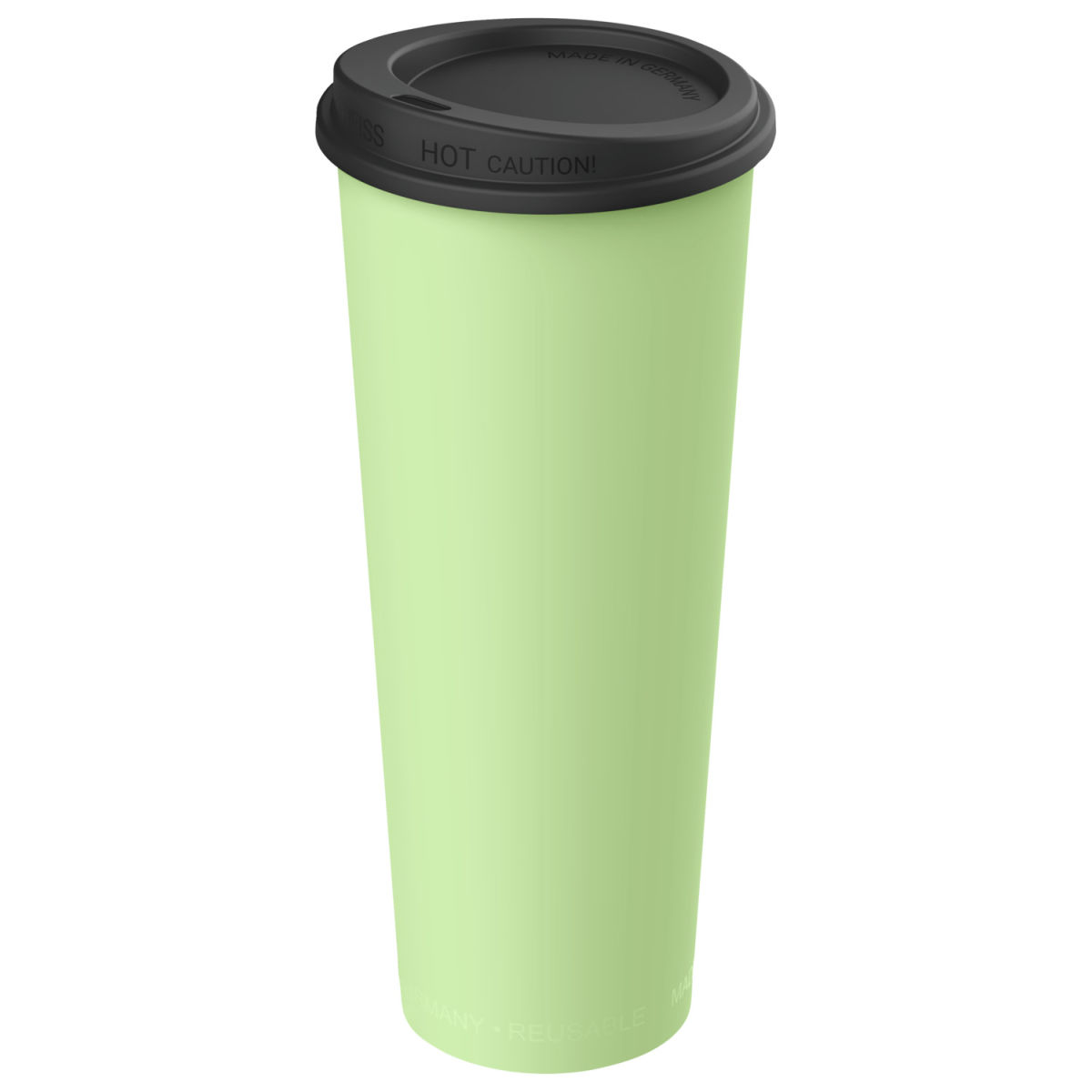Tazza riutilizzabile Michigan con coperchio elasto REuse; 500ml, 7.9x18 cm (ØxH); verde/nero; 25 pz. / confezione