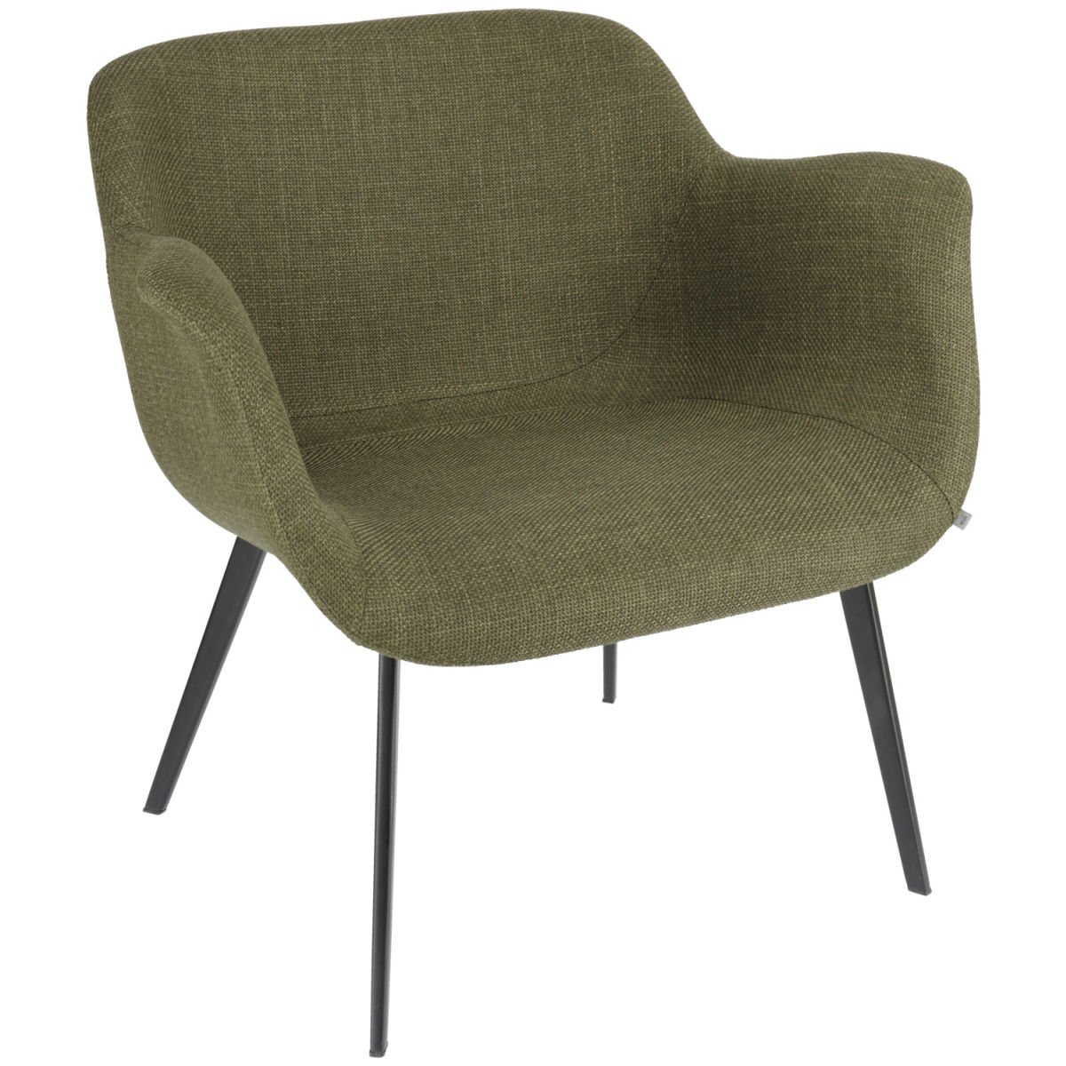 Vega Loungestoel Limea; 78x62x72 cm (BxDxH); zitting olijf, frame zwart