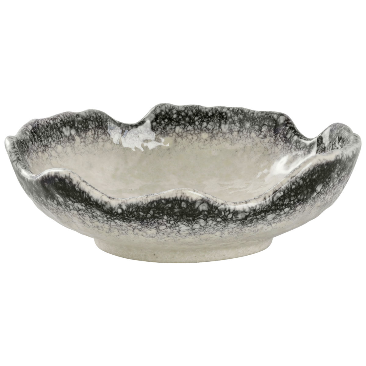 Ciotola Nagoya bordo irregolare VEGA; 180ml, 16x5 cm (ØxH); bianco/grigio; 4 pz. / confezione