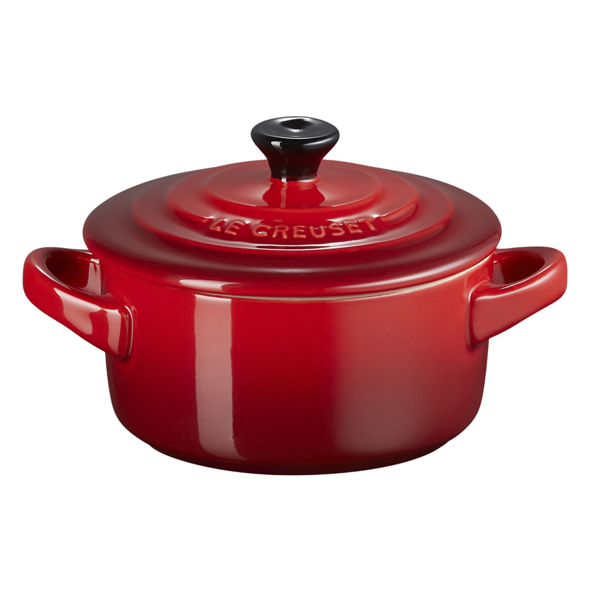 Mini cocotte in gres Le Creuset; 0.25 l, 10x5 cm (ØxH); rosso scuro; rotonda