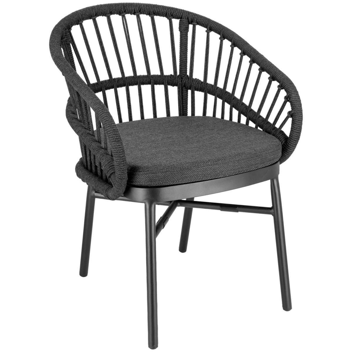 VEGA Terrassenstuhl Pina 56x61x77 cm (BxTxH); schwarz; 2 Stück / Pack