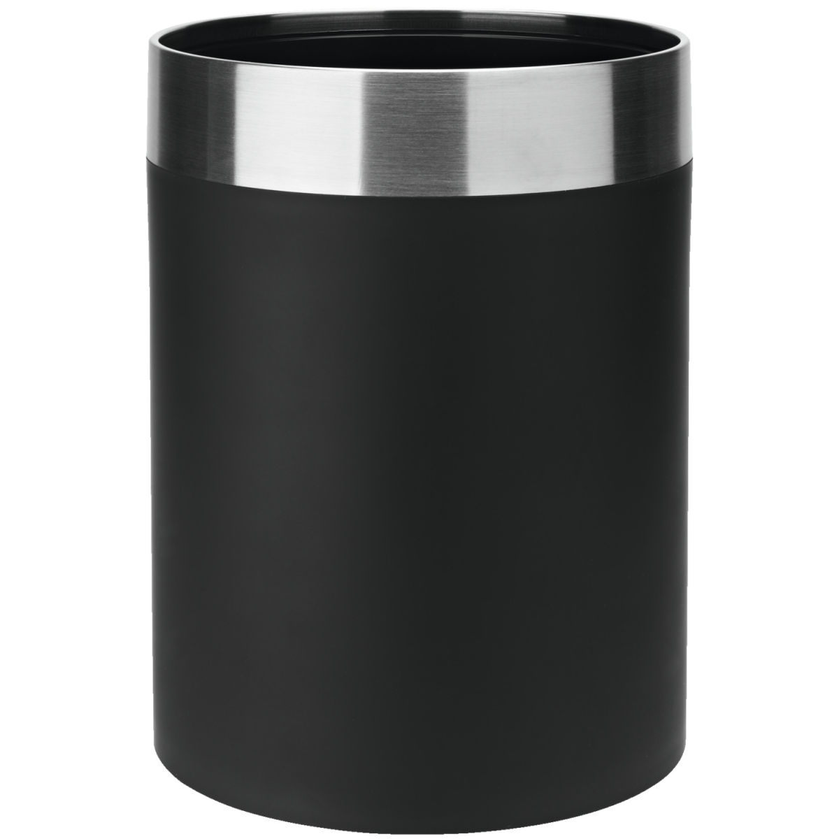 Cestino per camera hotel per la camera PULSIVA; 6400 ml, 19.4x25 cm (ØxH); nero/argento; rotonda