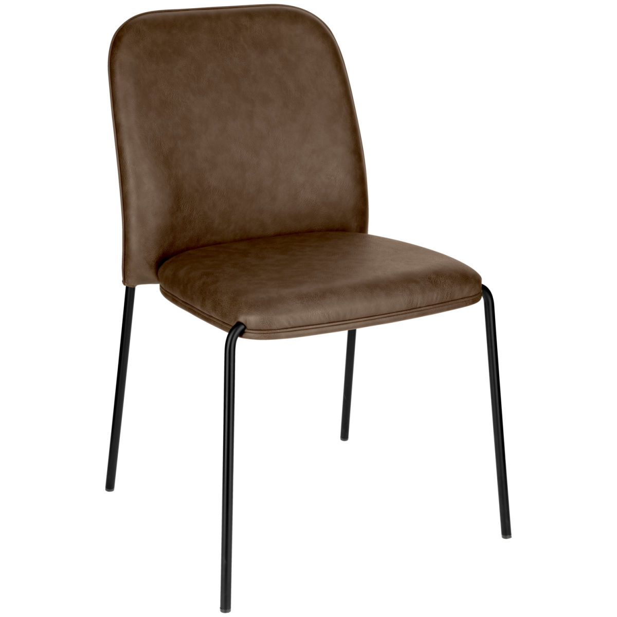 2x VEGA Složiva stolica Limano umjetna koža; 52x43x82 cm (ŠxDxV); Sjedalo Smeđa, Okvir Crna; 2 Kom. / Paket