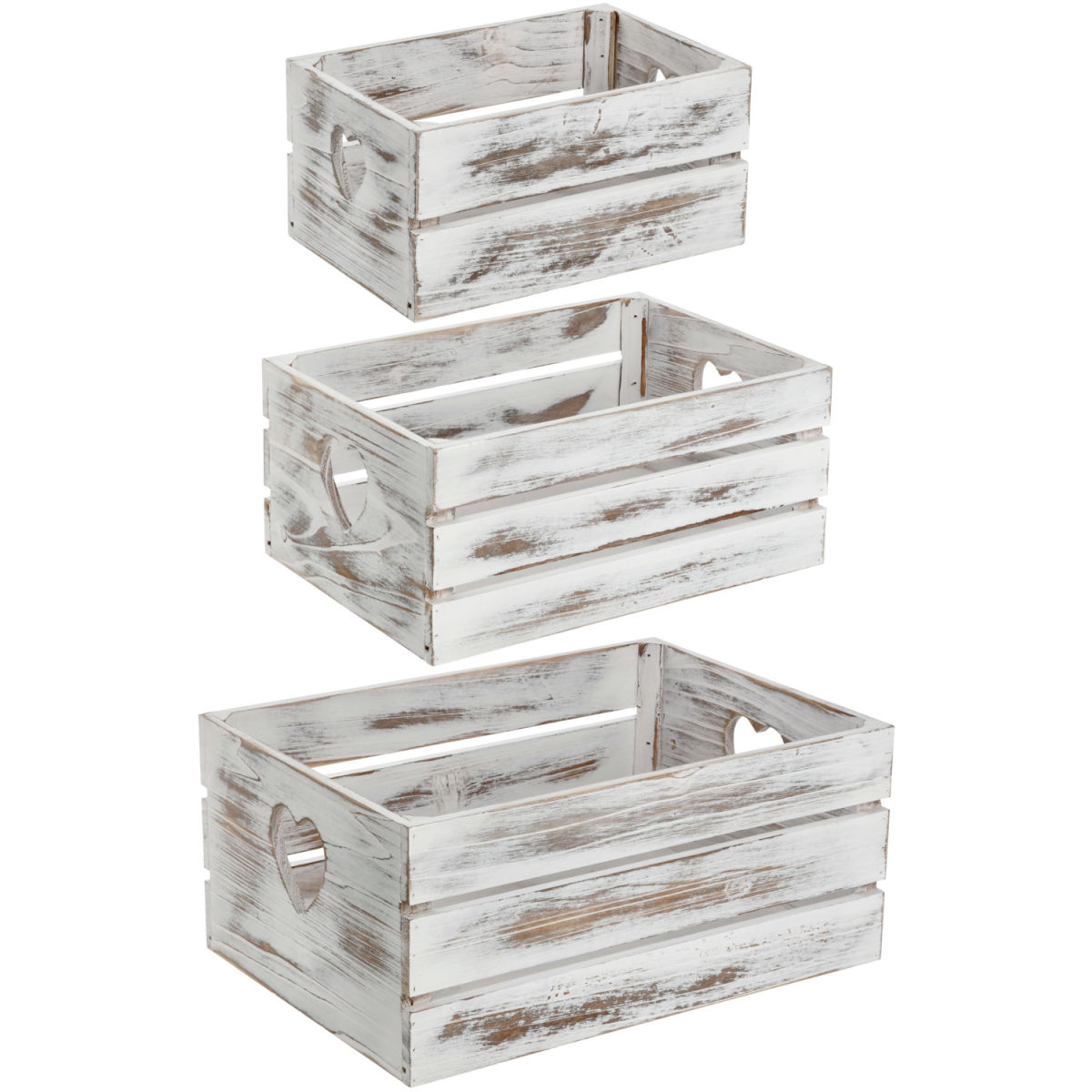 Deko-Kisten-Set Phibie vintage weiß