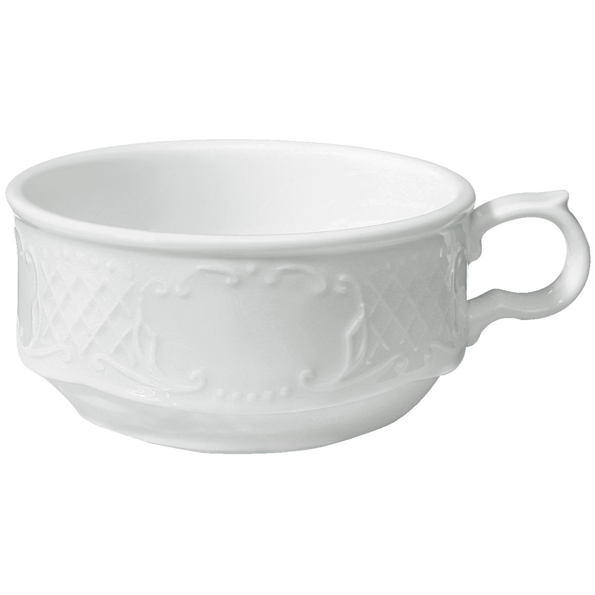 Taza para té Menuett VEGA; 220ml, 9.7x5 cm (ØxAt); blanco; redonda; 6 pz. / Paquete