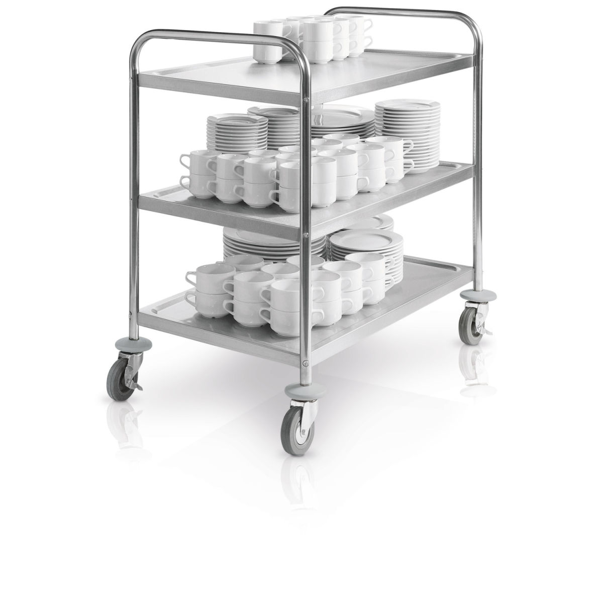 PULSIVA Servierwagen Elementary 3BM 89x54x93 cm (BxTxH); silber