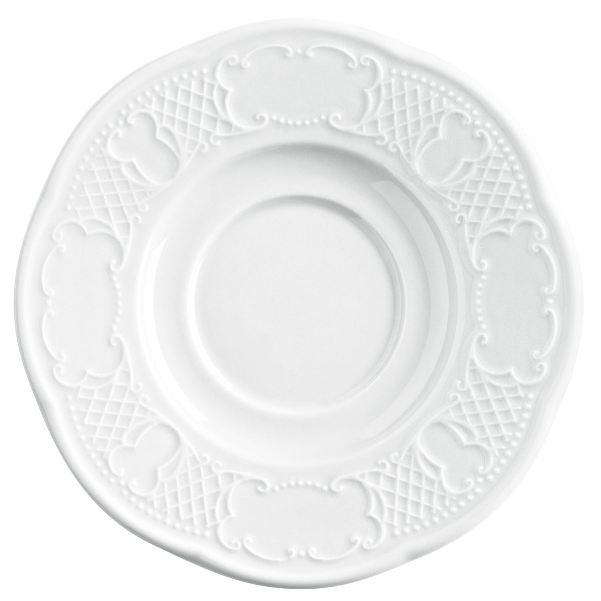 Piattino espresso Minuetto VEGA; 11.5 cm (Ø); bianco; rotonda; 6 pz. / confezione