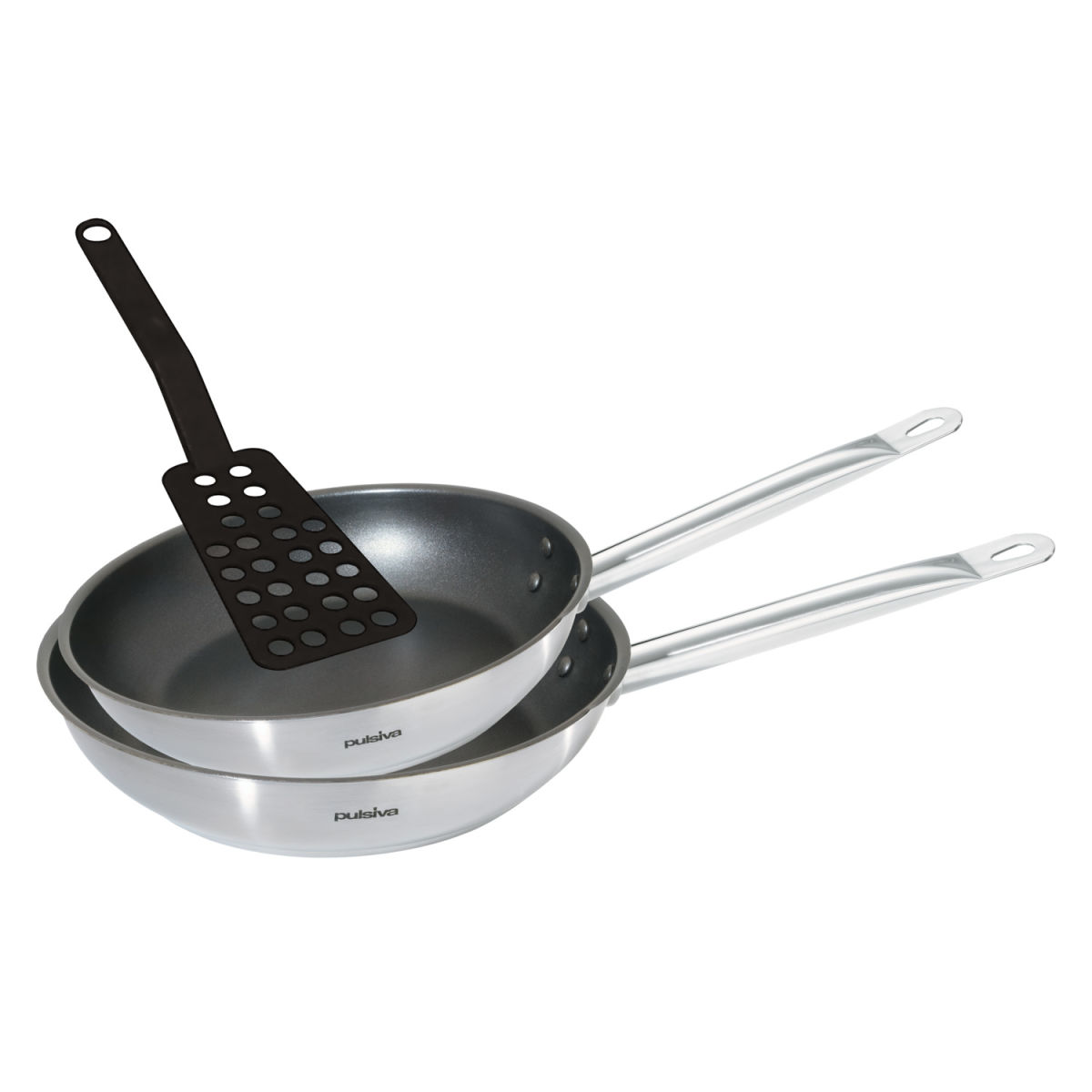 Padella antiaderente Chef 3 pezzi PULSIVA; 24x5 cm (ØxH); argento/nero