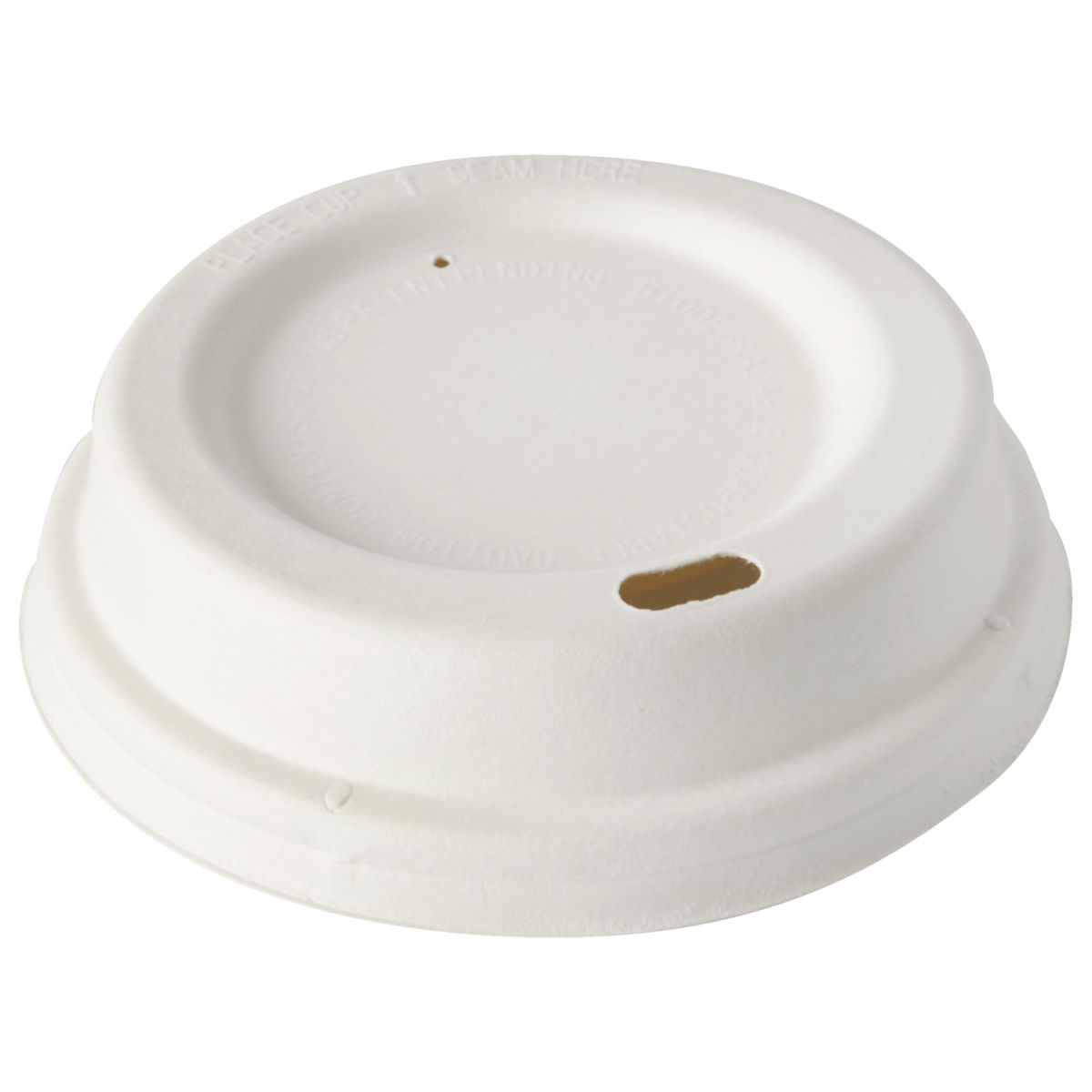 Coperchio Dom Pure in canna da zucchero Papstar; 9x2.5 cm (ØxH); bianco; 50 pz. / confezione