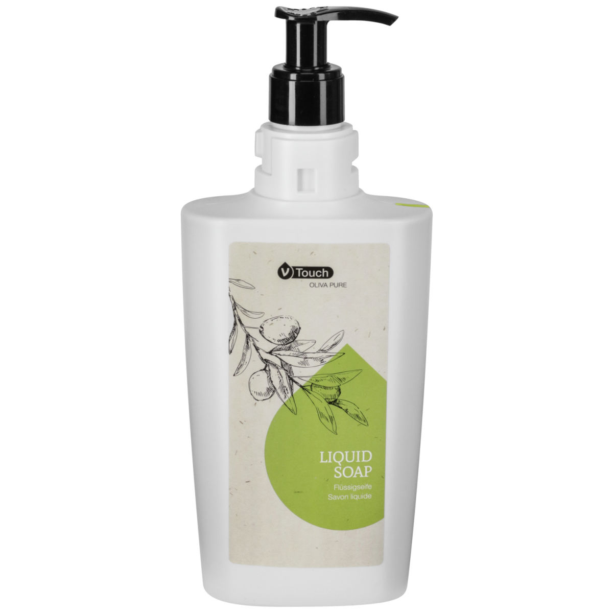 V-Touch Hotel Flüssigseife Oliva Pure Pumpspender 400 ml; grün; 24 Stück / Pack
