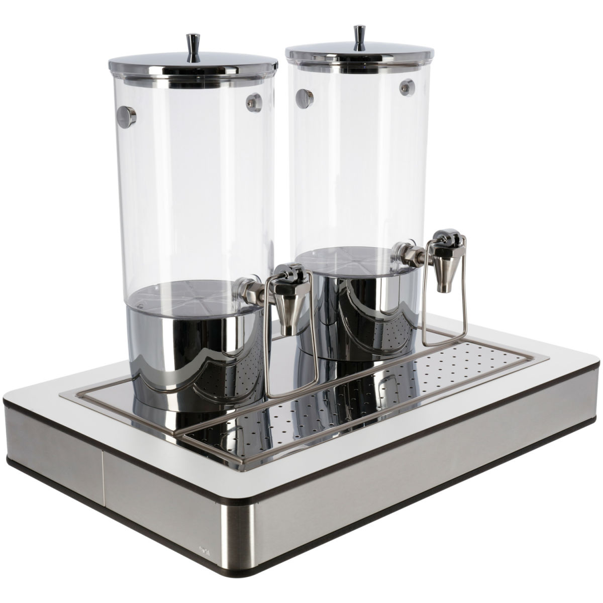 Distributore succhi Fundale bianco doppio 1/1 VEGA; 57x36.5x50.5 cm (LxLxH); bianco/trasparente/acciaio inox