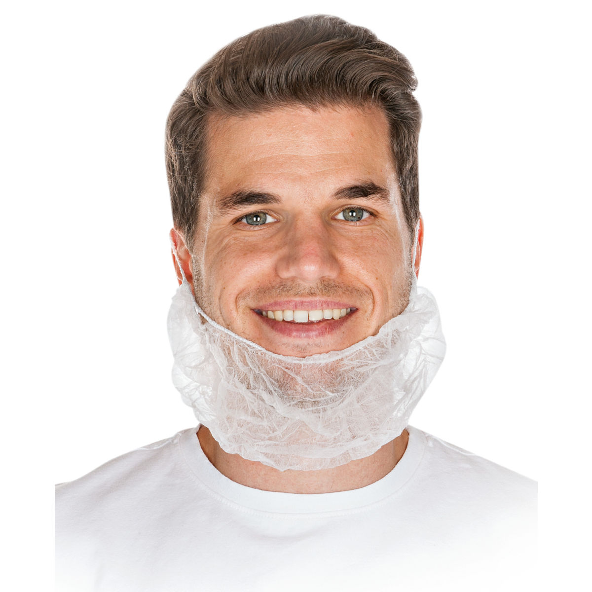 Copribarba tessuto non tessuto Hygostar; Taglia taglia unica; bianco; 100 pz. / confezione